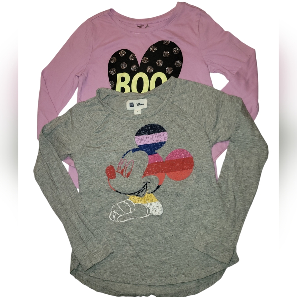 BUNDLE OF GAP & GAP/DISNEY GIRLS LONG SLEEVED SHIRTS